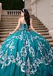 Mori Lee 4080051 Cassia Beaded Satin Top Back Bow Quinceanera Gown