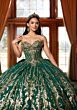 Mori Lee 4080053 Cynthia Tulle Draped Sleeve Back Bow Sweet 16 Dress