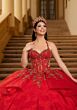 Mori Lee 4080054 Chantal Red Illusion Corset Bodice Sweet 16 Dress