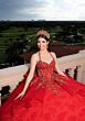 Mori Lee 4080054 Chantal Red Illusion Corset Bodice Sweet 16 Dress