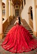 Mori Lee 4080054 Chantal Red Illusion Corset Bodice Sweet 16 Dress