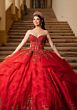 Mori Lee 4080054 Chantal Red Illusion Corset Bodice Sweet 16 Dress