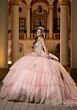 Mori Lee 4080057 Candice Glitter Tulle Puff Sleeve Sweet 16 Gown