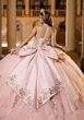 Mori Lee 4080057 Candice Glitter Tulle Puff Sleeve Sweet 16 Gown