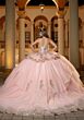 Mori Lee 4080057 Candice Glitter Tulle Puff Sleeve Sweet 16 Gown