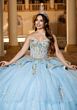 Mori Lee 4080057 Candice Glitter Tulle Puff Sleeve Sweet 16 Gown