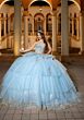 Mori Lee 4080057 Candice Glitter Tulle Puff Sleeve Sweet 16 Gown