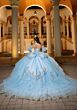 Mori Lee 4080057 Candice Glitter Tulle Puff Sleeve Sweet 16 Gown
