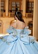 Mori Lee 4080057 Candice Glitter Tulle Puff Sleeve Sweet 16 Gown