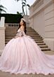 Mori Lee 4080060 Ceci Back Bow Sequin Tulle Sheer Side Vestido XV
