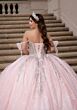 Mori Lee 4080060 Ceci Back Bow Sequin Tulle Sheer Side Vestido XV
