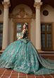 Mori Lee 4080061 Cora Glitter Tulle Basque Waist Quince AÒos Dress