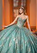 Mori Lee 4080061 Cora Glitter Tulle Basque Waist Quince AÒos Dress