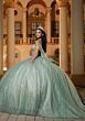 Mori Lee 4080063 Crista Sheer Corset Bodice Green Quince AÒos Dress