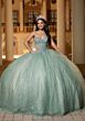 Mori Lee 4080063 Crista Sheer Corset Bodice Green Quince AÒos Dress