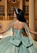 Mori Lee 4080063 Crista Sheer Corset Bodice Green Quince AÒos Dress