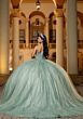 Mori Lee 4080063 Crista Sheer Corset Bodice Green Quince AÒos Dress