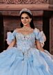 Mori Lee 4080066 Clemente Tiered Skirt Sage Silver XV AÒos Dress