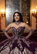Mori Lee 4080069 Crystal Satin Beaded Sweetheart Neck XV AÒos Dress