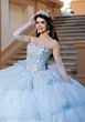 Mori Lee 4080070 Carina Strapless Tulle Gauntlet Sleeve XV AÒos Dress
