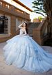 Mori Lee 4080070 Carina Strapless Tulle Gauntlet Sleeve XV AÒos Dress