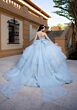 Mori Lee 4080070 Carina Strapless Tulle Gauntlet Sleeve XV AÒos Dress