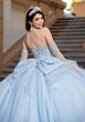 Mori Lee 4080070 Carina Strapless Tulle Gauntlet Sleeve XV AÒos Dress