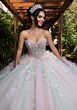 Mori Lee 4080001 Blake Sheer Bodice Floral Applique Quince Dress