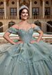 Mori Lee 4080010 Britney Tiered Skirt Sheer Side Quinceanera Dress