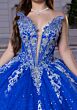 Mori Lee 4080028 Bethany Plunging Neck Basque Waist Sweet 16 Gown