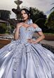 Mori Lee 4080033 Bridgette Peek-A-Boo Neck Satin Skirt Sweet 16 Gown