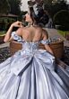 Mori Lee 4080033 Bridgette Peek-A-Boo Neck Satin Skirt Sweet 16 Gown