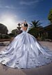 Mori Lee 4080033 Bridgette Peek-A-Boo Neck Satin Skirt Sweet 16 Gown