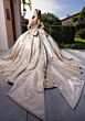 Mori Lee 4080033 Bridgette Peek-A-Boo Neck Satin Skirt Sweet 16 Gown
