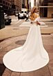 Mori Lee 15002 Jocelyn Feather Sleeve Front Slit Wedding Dress