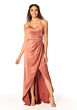 Mori Lee 21808 Faux Wrap Tie Halter Bridesmaid Dress