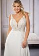 Mori Lee 3331C Caroline Plunging Neckline Plus Size Wedding Dress