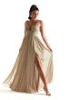 Mori Lee 21841 Plunging Neckline Pleated Shimmer Bridesmaid Dress