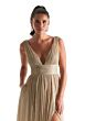 Mori Lee 21841 Plunging Neckline Pleated Shimmer Bridesmaid Dress