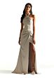Mori Lee 21842 Halter Neckline Fit and Flare Satin Bridesmaid Dress