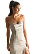 Mori Lee 21847 Corset Bodice Slim-Flare Satin Bridesmaid Dress