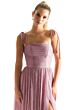 Mori Lee 21852 Tie Straps Pleated Shimmer A-line Bridesmaid Dress