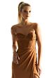 Mori Lee 21858 Luxe Satin Slim-Flare Strapless Bridesmaid Dress