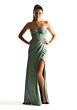 Mori Lee 21858 Luxe Satin Slim-Flare Strapless Bridesmaid Dress