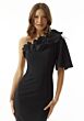 Mori Lee 73009 Appliqued Neck Flutter Sleeve Dress
