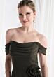 Mori Lee 73165 Off-The-Shoulder Rosette Ruffle Drape Dress