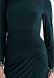 Mori Lee 73166 Ruched Bodice Beaded Jewel Neck Dress