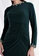 Mori Lee 73166 Ruched Bodice Beaded Jewel Neck Dress