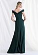 Mori Lee 73183 Floral Applique Portrait Neck Dress