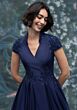 Mori Lee 2070018 Cap Sleeve Notched Mandarin Collar Dress